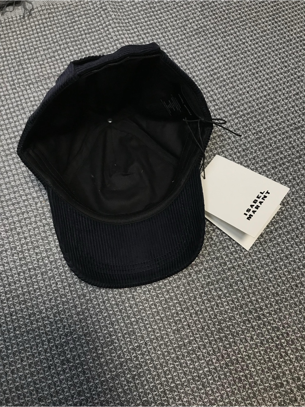 Isabel Marant Black Corduroy Logo Cap - Picture 3 of 4